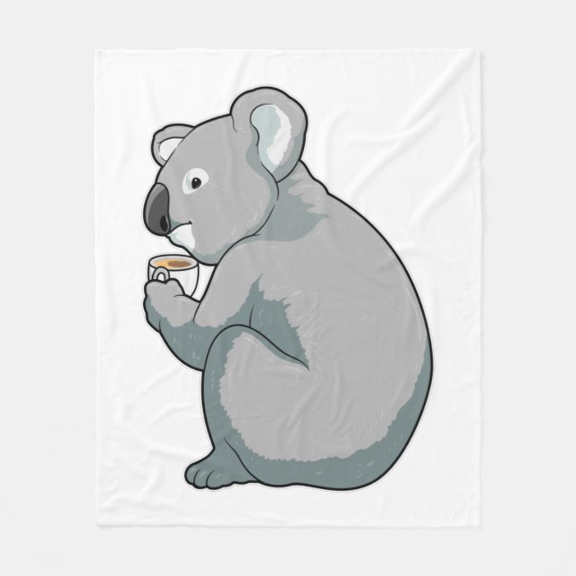 Koala Coffee Cup Fleecedecke (Vorderseite)