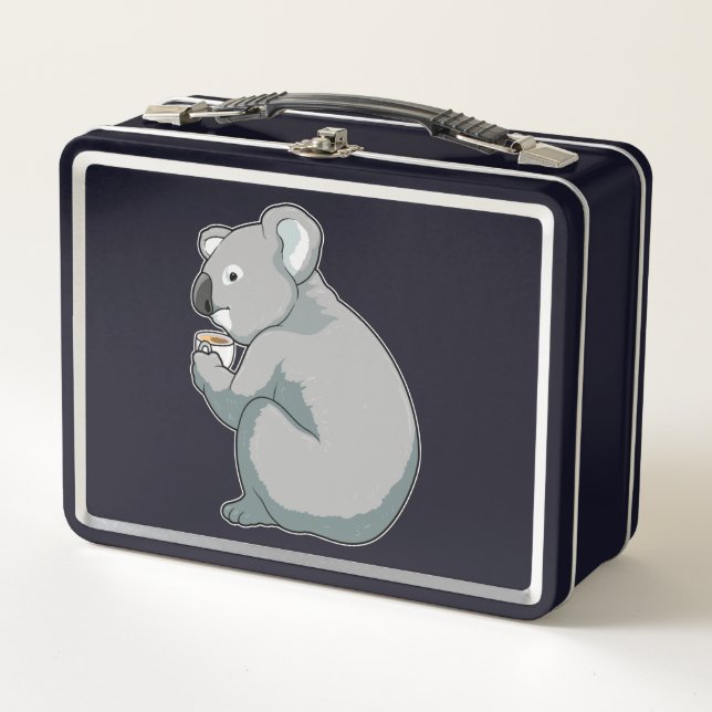 Koala Coffee Cup Metall Brotdose (Vorderseite)