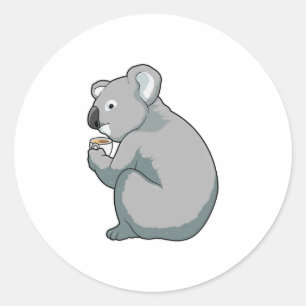 Koala Coffee Cup Runder Aufkleber