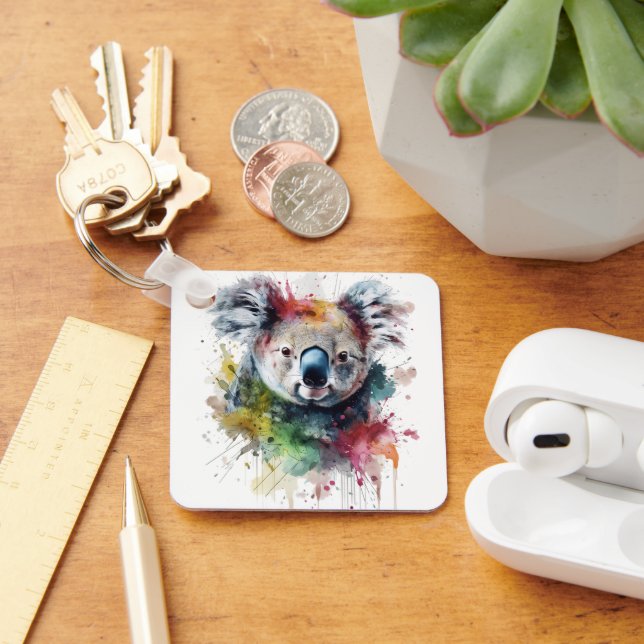 Koala Colorido: una ilustración vibrante Schlüsselanhänger (Schreibtisch)