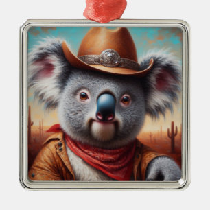 Koala Cowboy Ornament Aus Metall