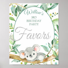Koala Custom Birthday Party Favoriten Poster