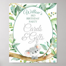 Koala Custom Geburtstagsparty Cards und Geschenke Poster