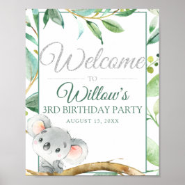 Koala Custom Geburtstagsparty Willkommen Poster