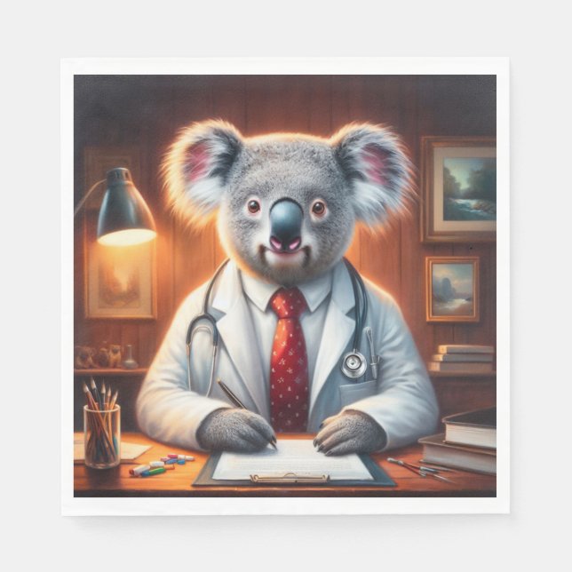 Koala Doctor Serviette (Vorderseite)