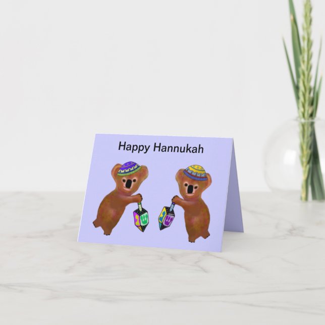 Koala Driedel Hannukah Card Feiertagskarte (Vorderseite)
