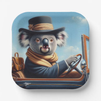 Koala Driving Pappteller