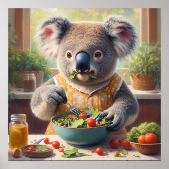 Koala Eating Salad Poster (Vorne)