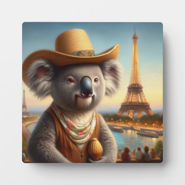 Koala Eiffel Tower Fotoplatte (Vorderseite)
