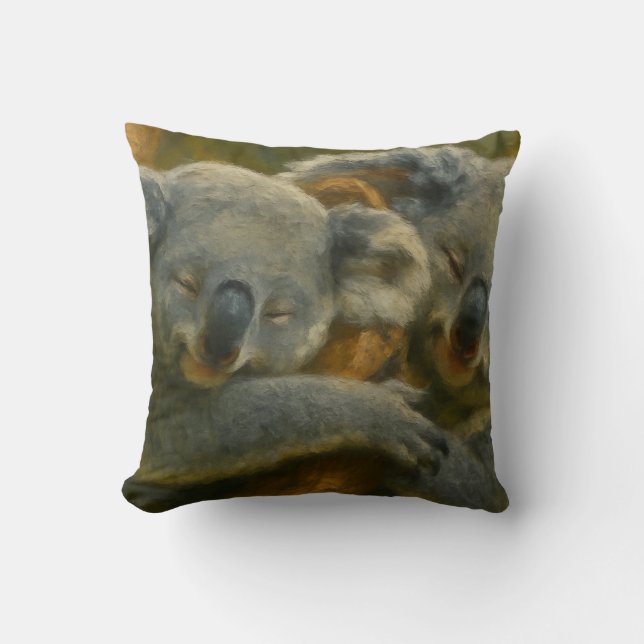 Koala Embrace - Zender Wildlife Moment Kissen (Vorderseite)