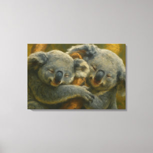 Koala Embrace - Zender Wildlife Moment Leinwanddruck