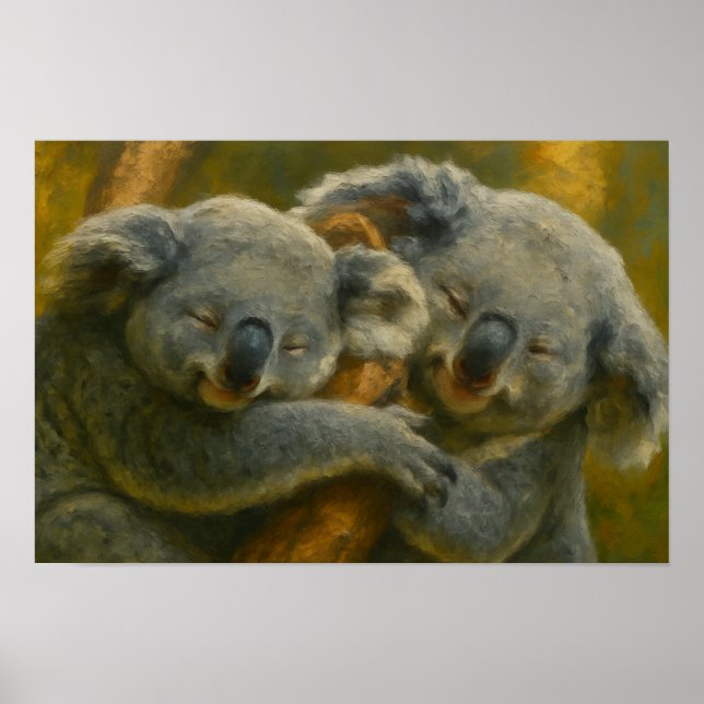 Koala Embrace - Zender Wildlife Moment Poster (Vorne)
