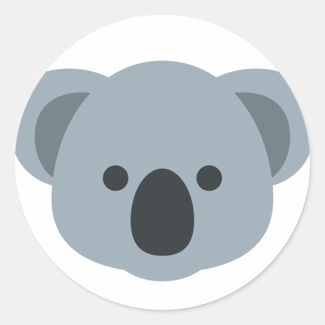 Koala Emoji Runder Aufkleber (Vorderseite)