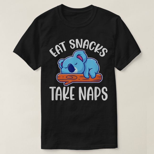 Koala Essen Snacks Nickerchen Schlafen Koala Bären T-Shirt (Design vorne)