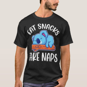 Koala Essen Snacks Nickerchen Schlafen Koala Bären T-Shirt