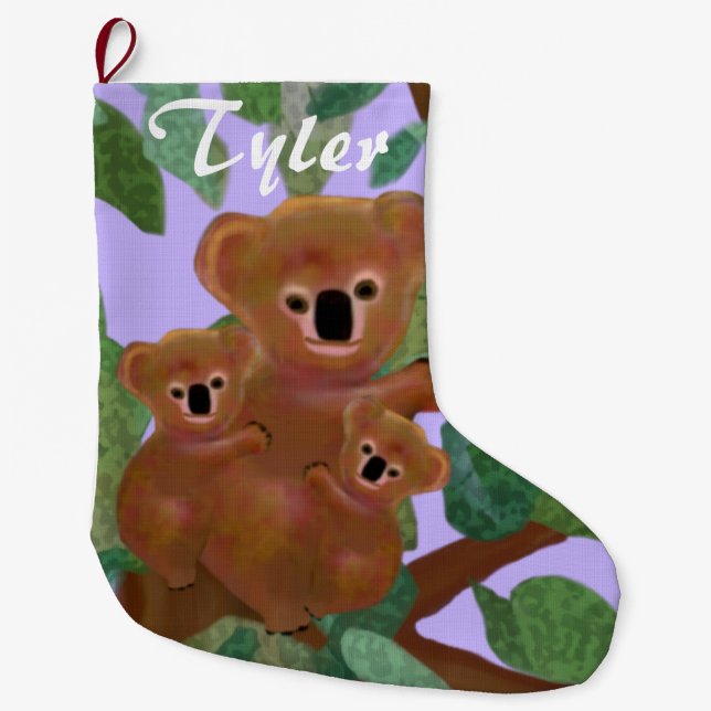 Koala-Eukalyptus-WeihnachtsStrümpfe Großer Weihnachtsstrumpf (Vorderseite)