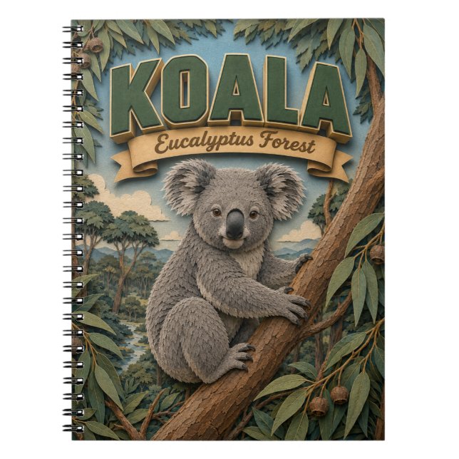 Koala-Eukalyptuswald POPCUT Notizblock (Vorderseite)