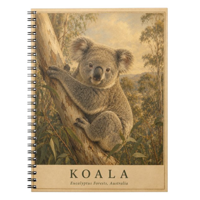 Koala Eukalyptuswald VINTAGE Notizblock (Vorderseite)