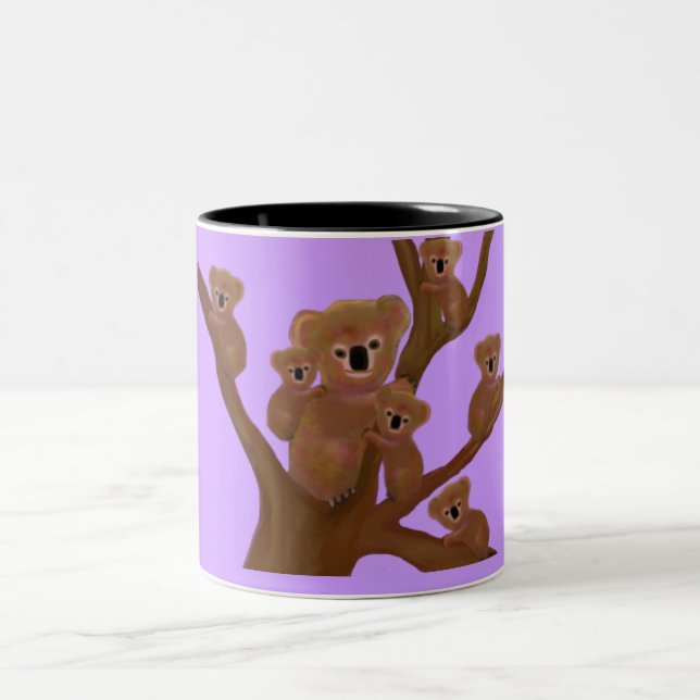 Koala-Familien-Spaß Zweifarbige Tasse (Mittel)
