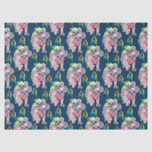 Koala Family Blue Christmas Seidenpapier