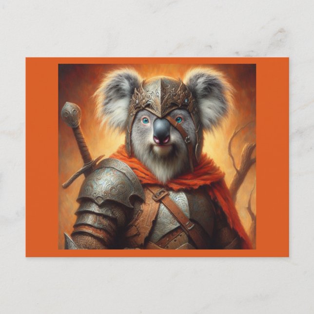 Koala Fantasy Warrior Postkarte (Vorderseite)