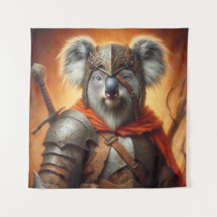 Koala Fantasy Warrior Wandteppich