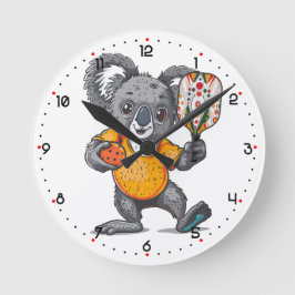 Koala-fied to Dinke Pickleball Runde Wanduhr