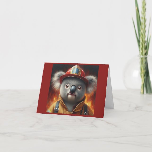 Koala Firefighter Karte (Vorderseite)