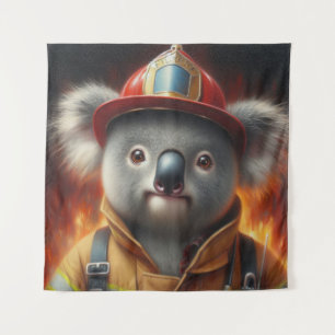Koala Firefighter Wandteppich