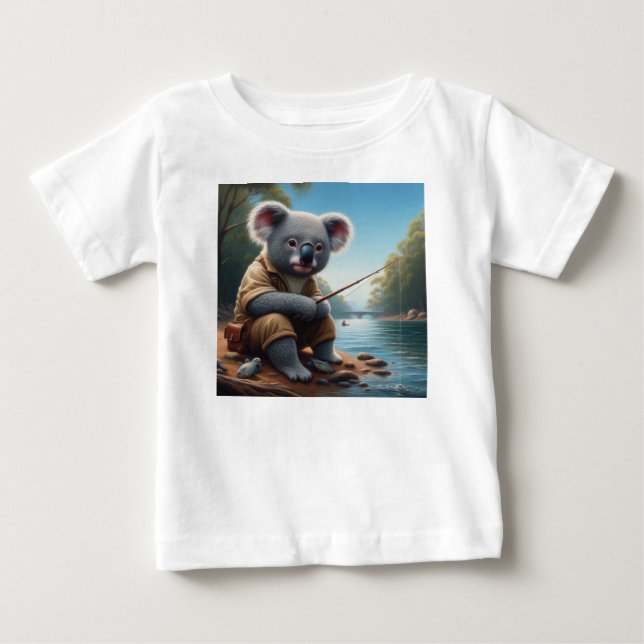 Koala Fishing Baby T-shirt (Vorderseite)