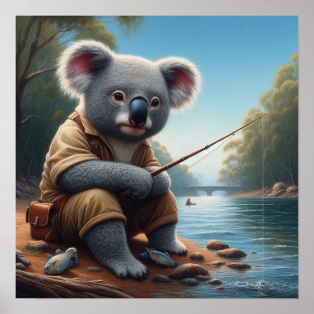 Koala Fishing Poster (Vorne)