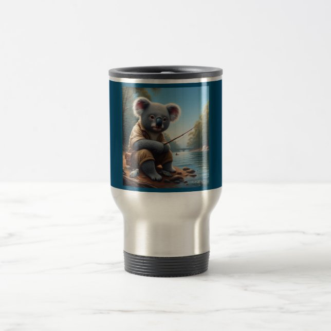 Koala Fishing Reisebecher (Mittel)