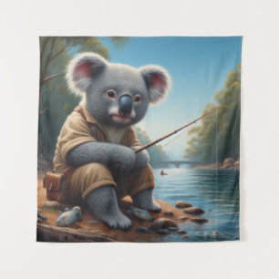 Koala Fishing Wandteppich