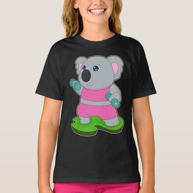 Koala Fitness Dumbell T-Shirt (Vorderseite)