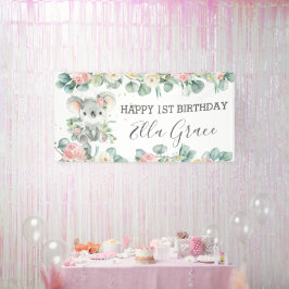 Koala Floral Eukalyptus Grüne Begrüßung Hintergrun Banner