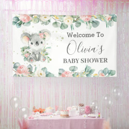 Koala Floral Eukalyptus Grüne Begrüßung Hintergrun Banner