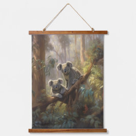 Koala Forest Dreams Wandteppich Mit Holzrahmen