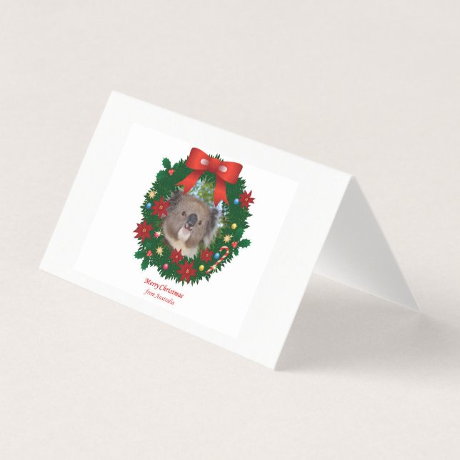 Koala Frohe Weihnachten aus Australien (Vorderseite)