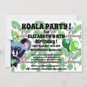 KOALA Geburtstagsparty Einladung
