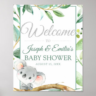 Koala Gender Neutral Baby Dusche Willkommen Poster