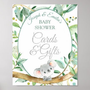Koala Gender Neutral Baby Duschkarten und Geschenk Poster