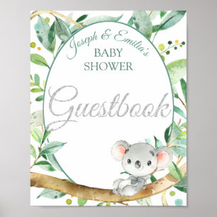 Koala Gender Neutral Baby Shower Gästebuch Zeichen