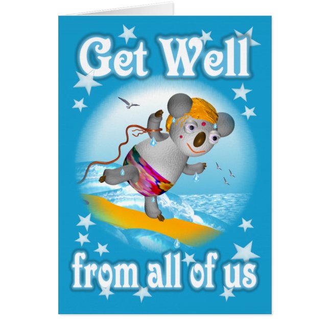 Koala GetWell Surfer Karte-leer (Vorne)