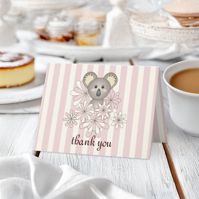 Koala Girl Birthday / Baby shower Merci Cartes (Créateur téléchargé)