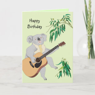 Koala Gitarre spielen - Grußkarte Karte