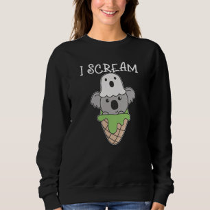 Koala Halloween Ghost I Schrei Eiscreme Puff Sweatshirt