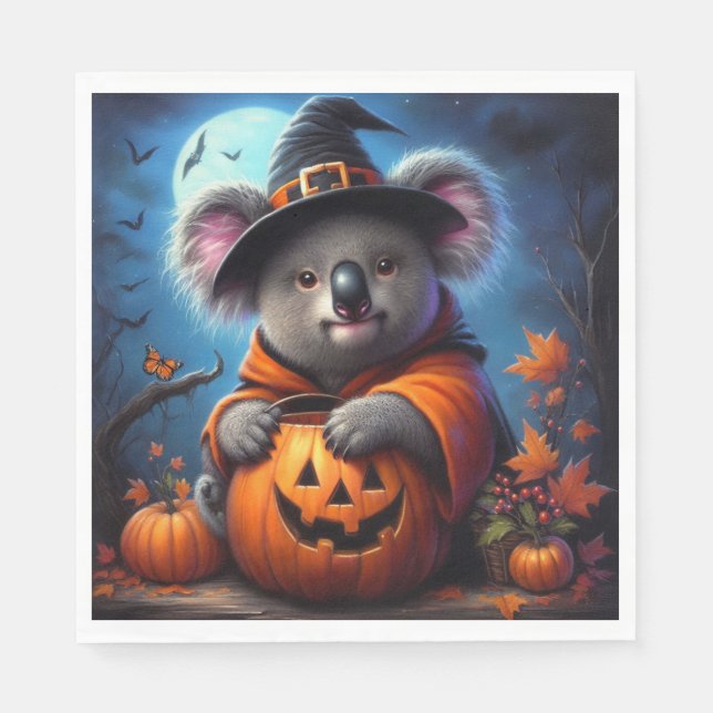 Koala Halloween-Kostüm Serviette (Vorderseite)