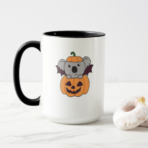 Koala Halloween Pumpkin Bat Costume Tasse