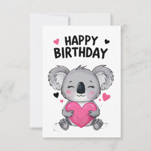 Koala Happy Birthday Card mit Herz