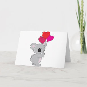 Koala Heart Balloons Karte